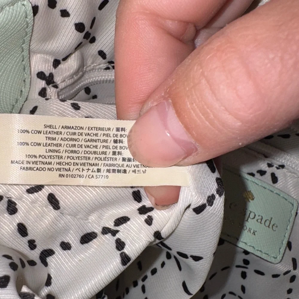 Kate Spade with free bag charm leather mint green crossbody bag shoulder tiffany - Picture 6 of 8